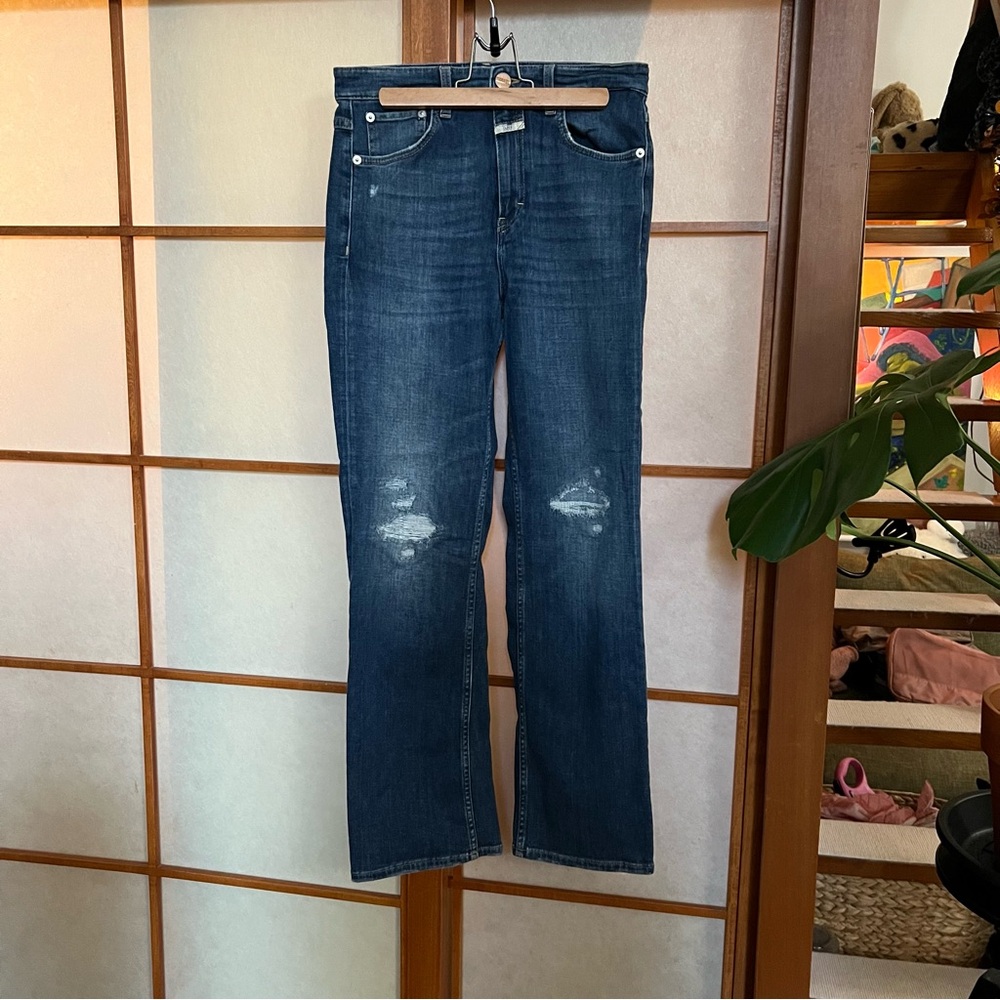 CLOSED Women's Straight Leg Distressed Denim Pants $45